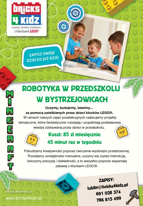 Plakat Bricks 4 Kidz – Robotyka w przedszkolu w Bystrzejowicach