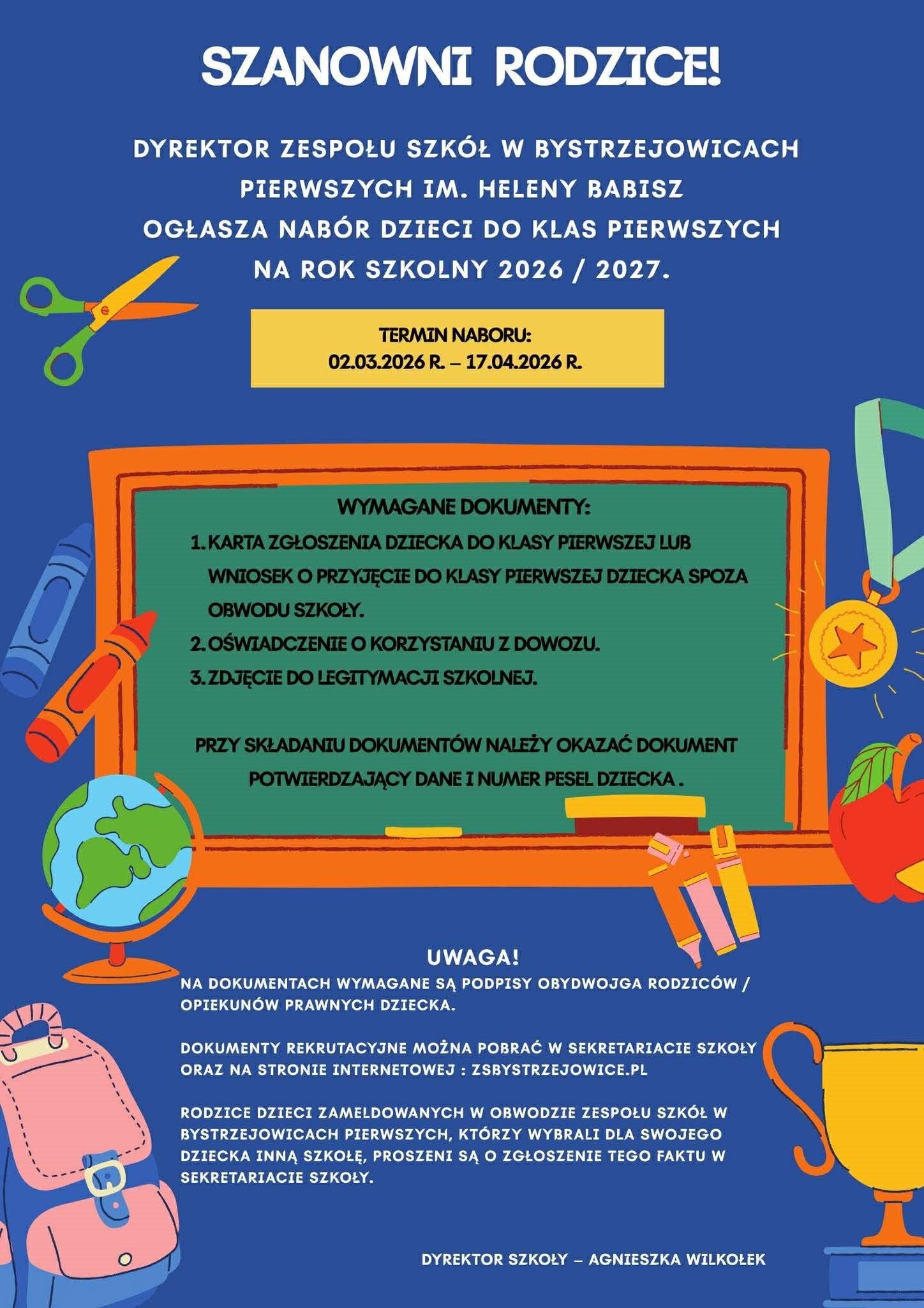 Ogłoszenie naboru do klas pierwszych